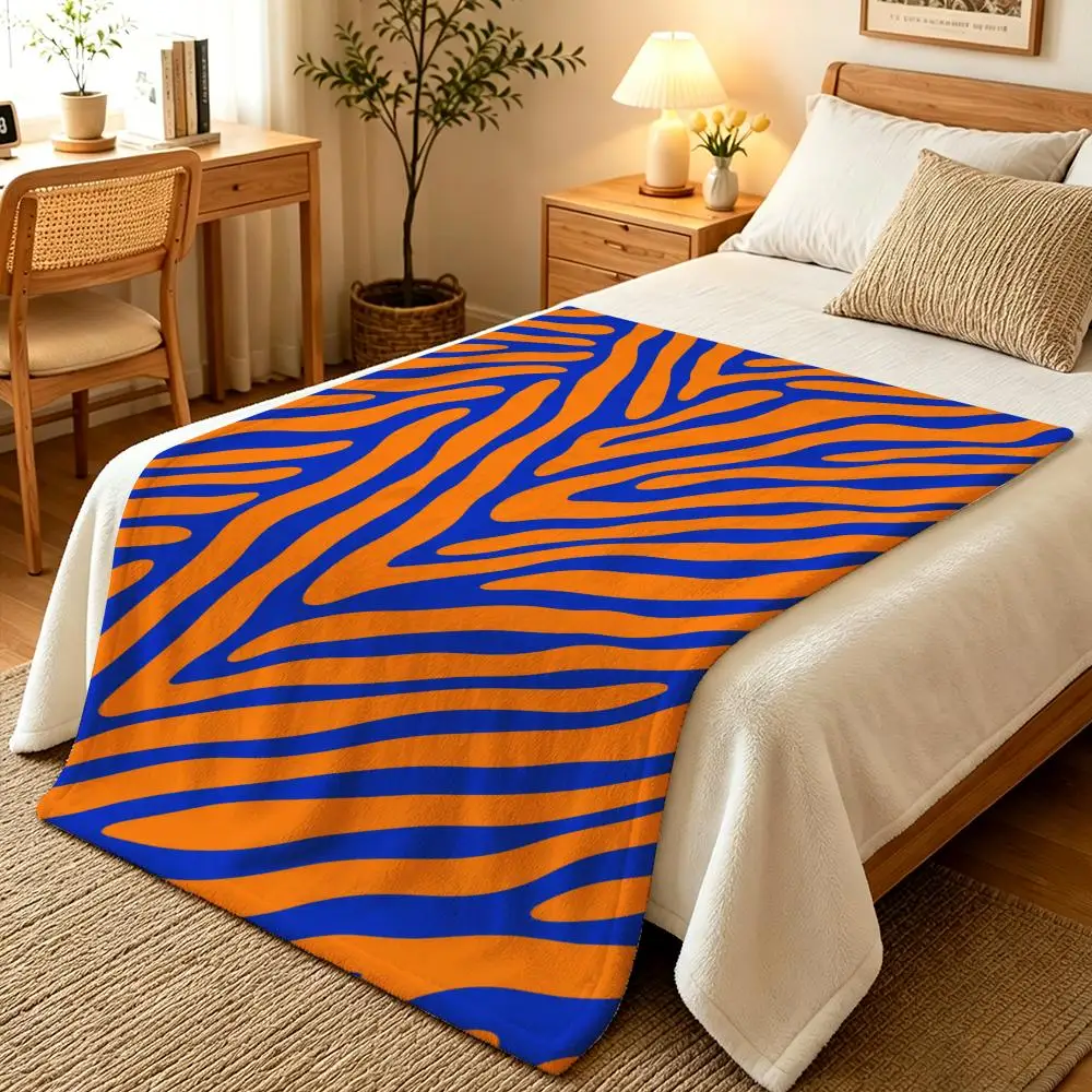 Vibrant Zebra Stripes Throw Blankets Soft Warm Flannel Blanket Bedding for Bed Living room Home Sofa