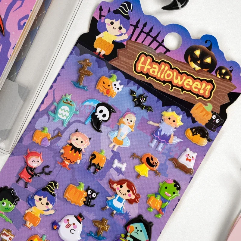 4 pcs/lot Cool Halloween Ghost Party 3D Puffy Stickers Adhesive Sticker DIY Diary Stationery Sticker Gift School Office Supplies