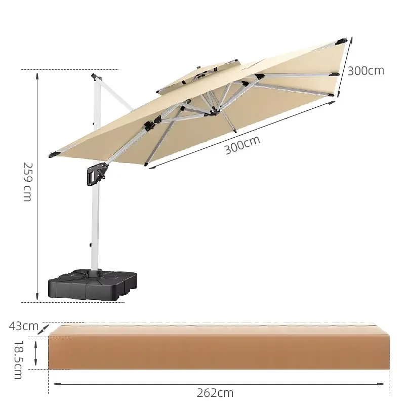 Wholesale custom modern large terrace beach parasol vacation umbrella 8 umbrella bone 8 bone umbrella 360 degree rotating
