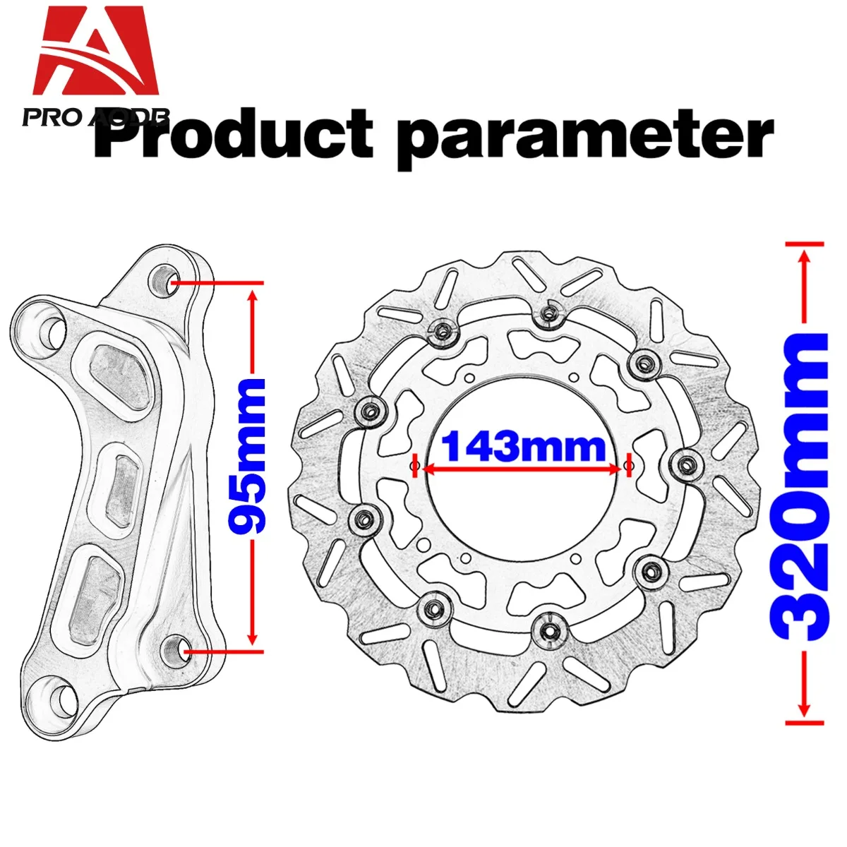 Motocross 320MM Front Floating Brake Disc Rotor For KTM 125 200 250 300 350 400 450 500 XC XCF XCW SX SXF EXC EXCF For Husaberg view 2