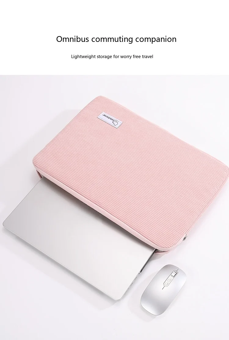 Corduroy-Laptop-Hülle 11-15,6 Zoll Retro-Schutztasche für Notebook und Tablet – Detail 4