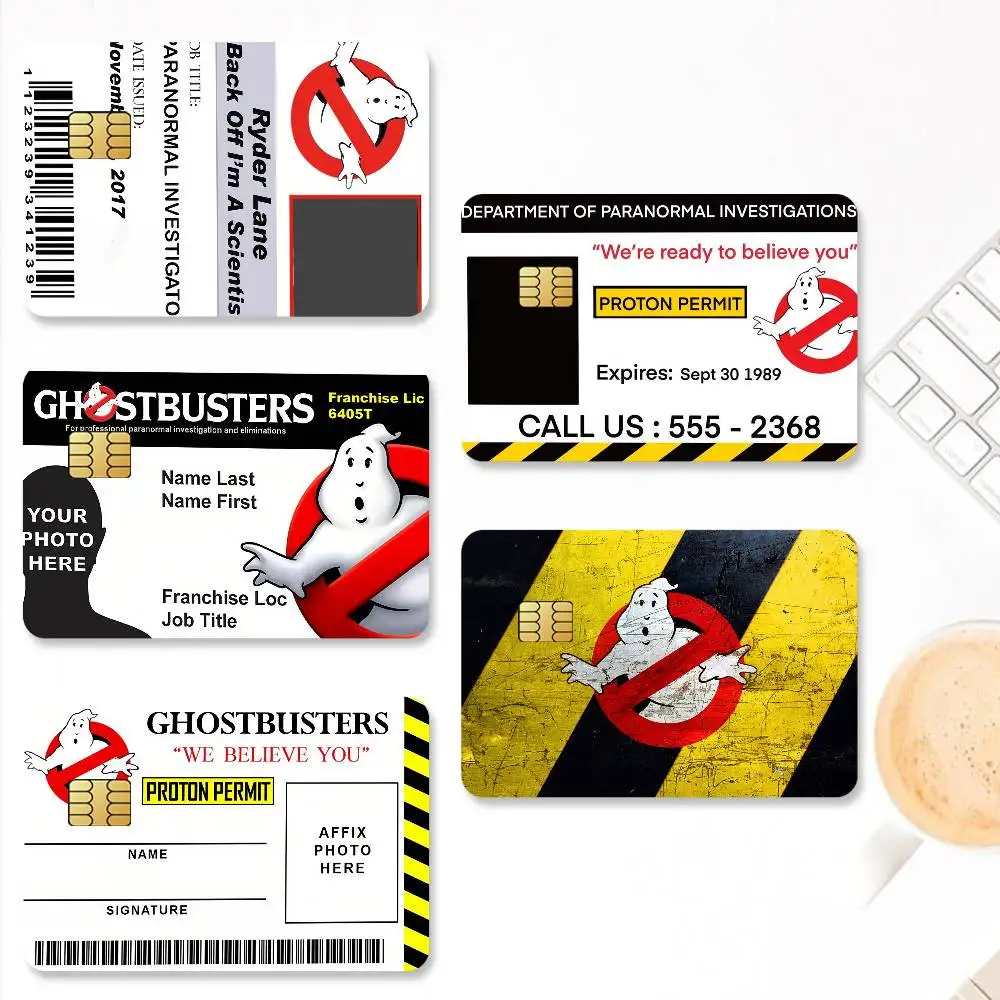 Cartoon G-Ghostbusters-S Credit Card Stickers Skin for Bank Debit Decorative Protection 4PCS Decal Anti-scratch Waterproof