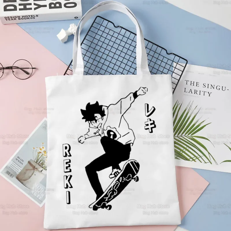 SK8 The Infinity Borsa tote in tela Eco Skate Infinity Anime Shopping Bag Skateboard Borsa a tracolla per ragazzi Borsa shopper da spiaggia