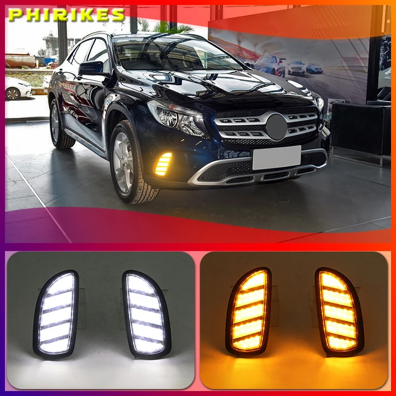 

Car bumper headlight For Mercedes-Benz GLA200 GLA180 daytime light 2015~2018y DRL Car accessories LED headlamp GLA200 fog light