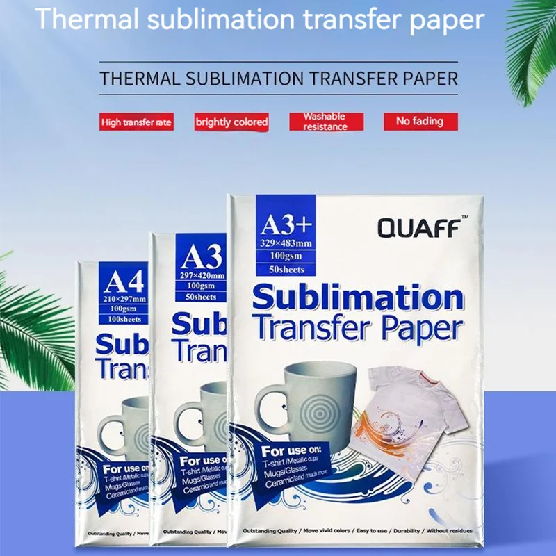 Paper 22.5*9.5cm New A4 A3 A3+ Sublimation Transfer Paper Polyester T-shirt Printing Heat Transfer Paper Baking Cup Hot Drawing