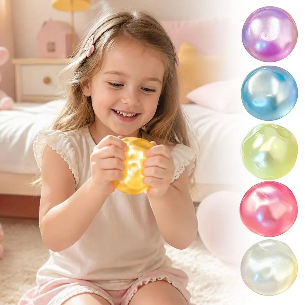 Soft Touch Round Stress Ball Pearlescent Finish Non-Rebound Coconut Oil Squishy Ball Ball Shape Moldable Squishy Toy