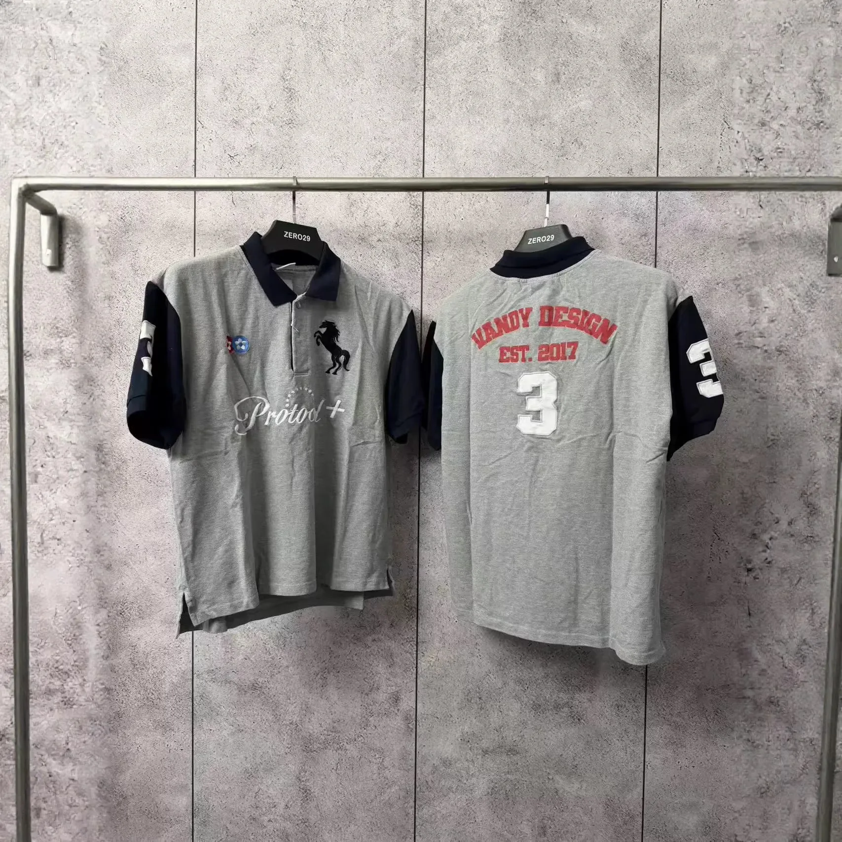 

Protocol Index 2026 Vandythepink 25FW Limited Edition Collaboration Horse Emblem Colorful Short-Sleeved Polo Shirt