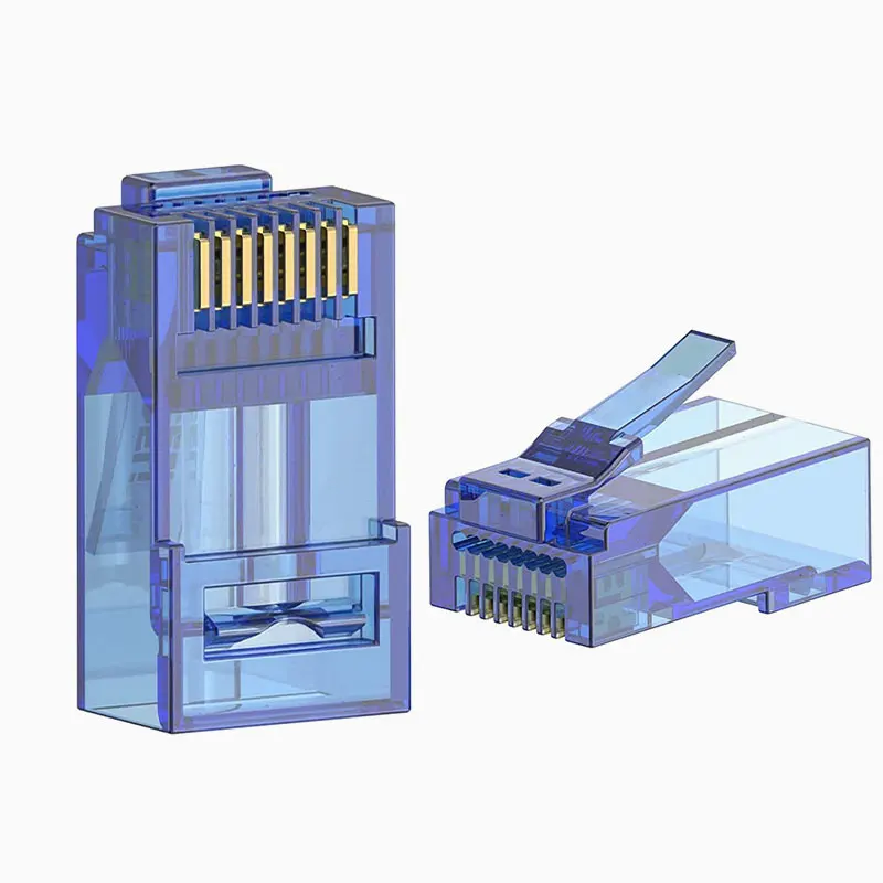 Złącza ZoeRax 100 szt. CAT6 RJ45 Przelotowe, Końcówki Cat6 8P8C Wtyk Modularny CAT6 CAT5E CAT5 Do Kabli Sieciowych UTP Solidnych lub Wąskowłóknowych — zdjęcie 2