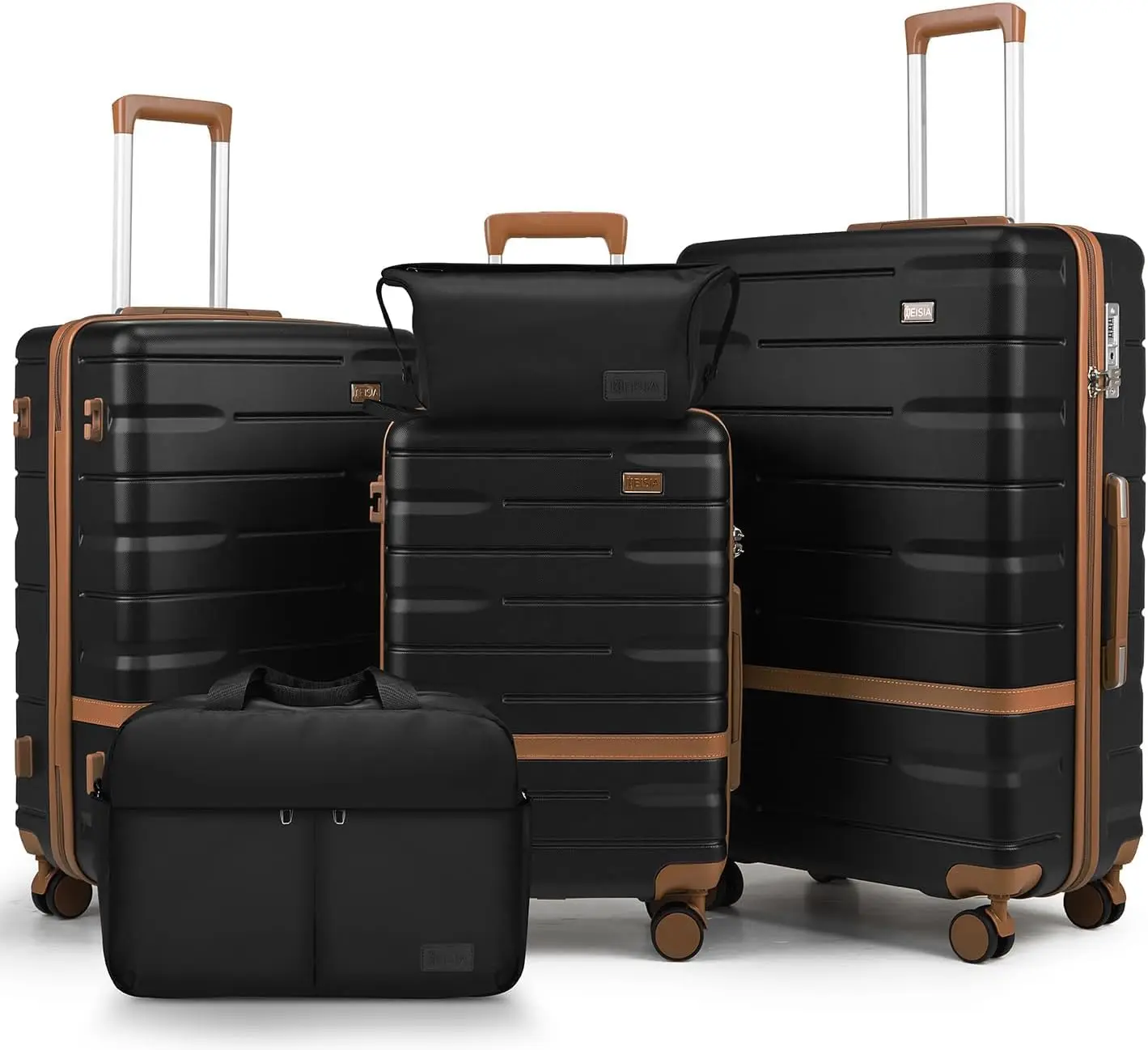 

3-Piece Hardside Luggage Set with TSA Lock, Spinner Wheels, Lightweight Travel Suitcases in Black
