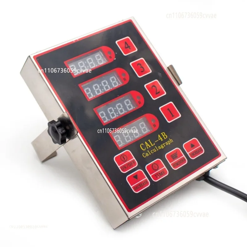 Commercial Kitchen 4-Channel Stainless Steel Timer Alarm Reminder for Baking, Cooking, Frying, Burger, Fried Chicken