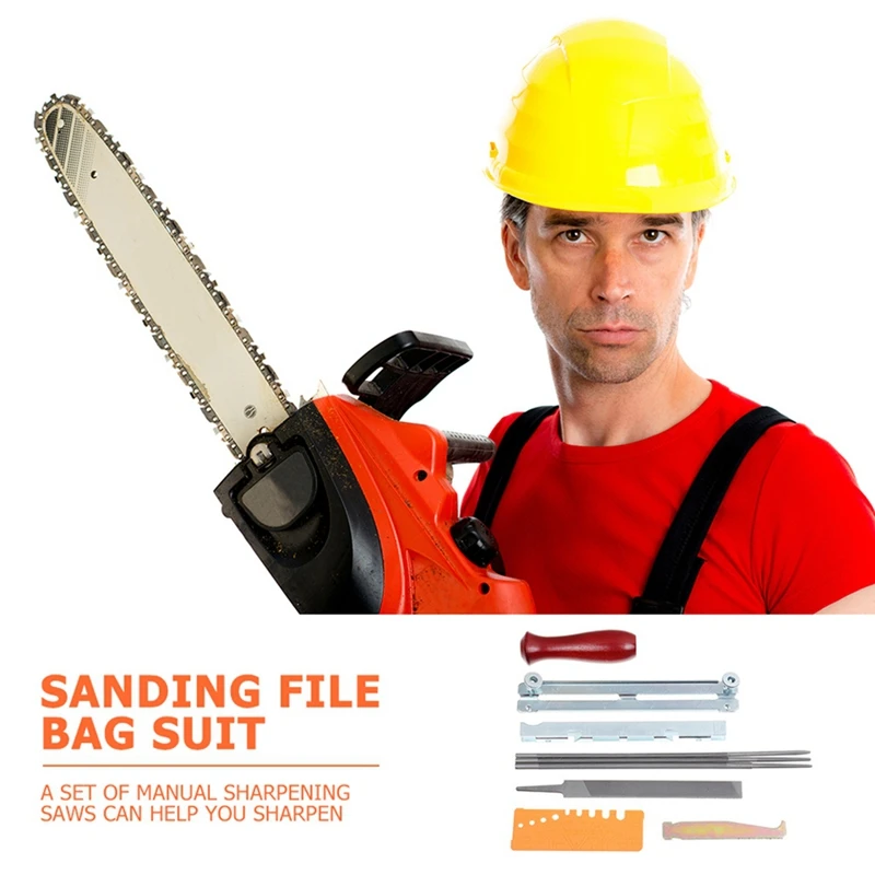 벌목톱 가솔린 전기톱 체인 연마기 파일 세트, 합금 그라인딩 9 피스 세트