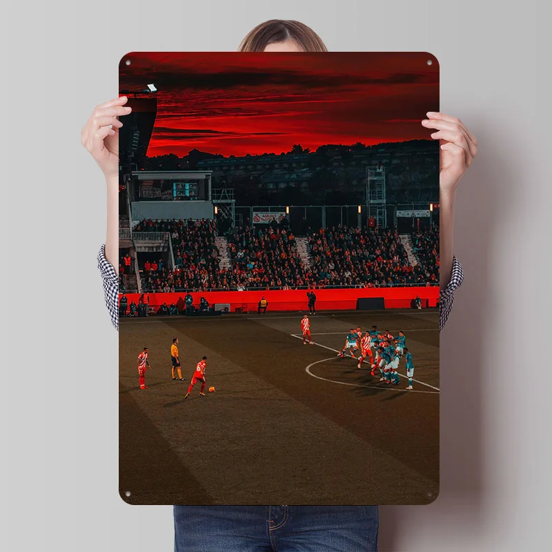 Football Free Kick Poster Customized Vintage Metal Signs Wall Art Retro Tin Plaque for Room Accessories Home Decorations House