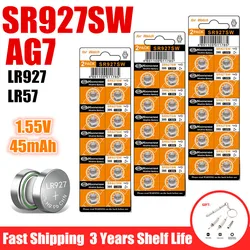 10-100pcs AG7 Alkaline Button Cell Battery 1.5V LR927 LR57 SR927SW 399 GR927 G7 Watch Toys Remotes Cameras High Capacity