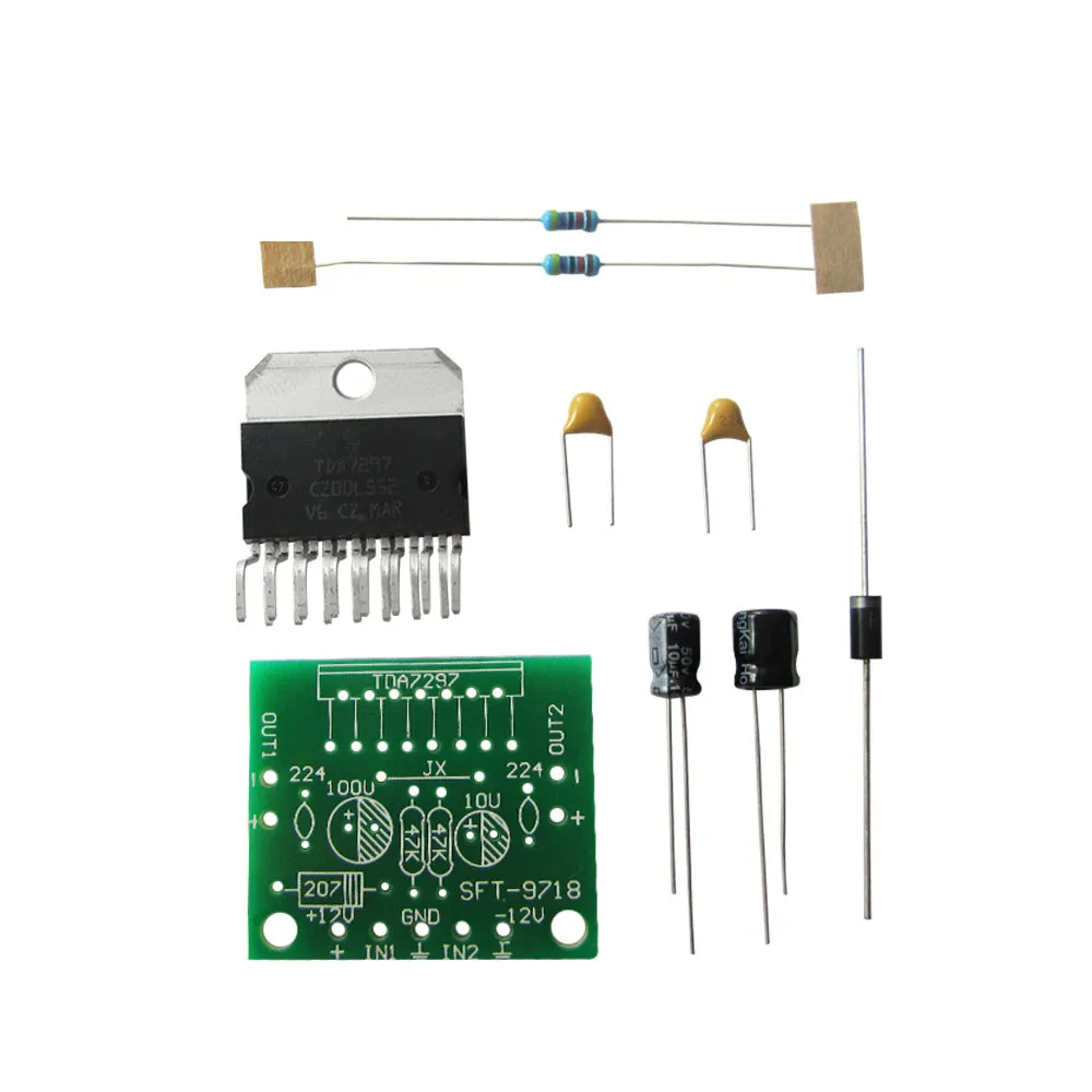 10kit TDA7297 amplifier board spare parts dc 12v grade 2.0 dual audio encoding 15w electronic diy kit