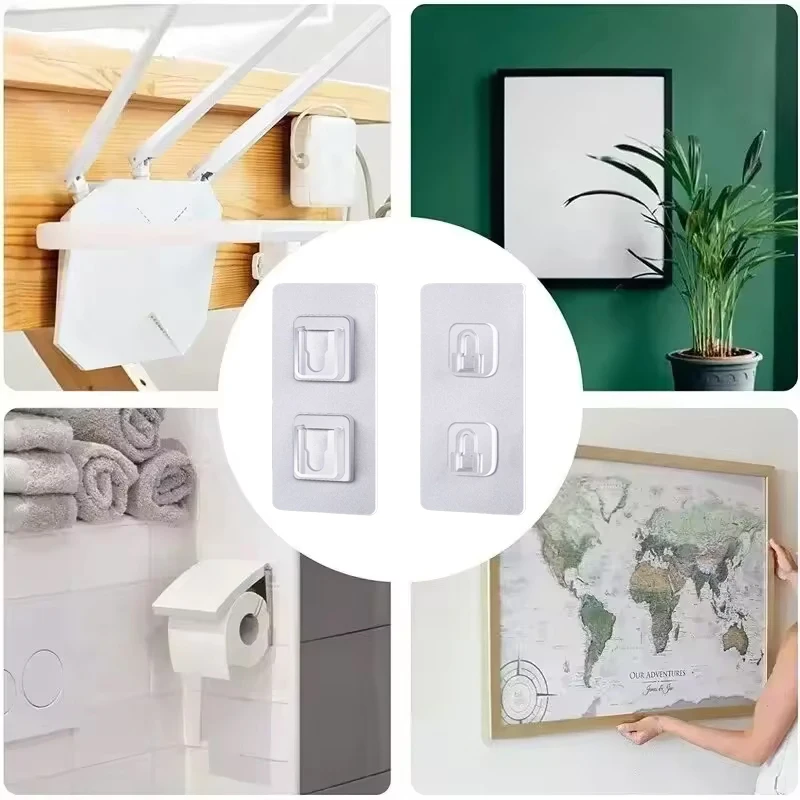 Multi-purpose Transparent Hooks Double-sided Adhesive Wall Hooks Waterproof Clothes Hats Towel Hooks Kitchen Bath Door Hooks image 5