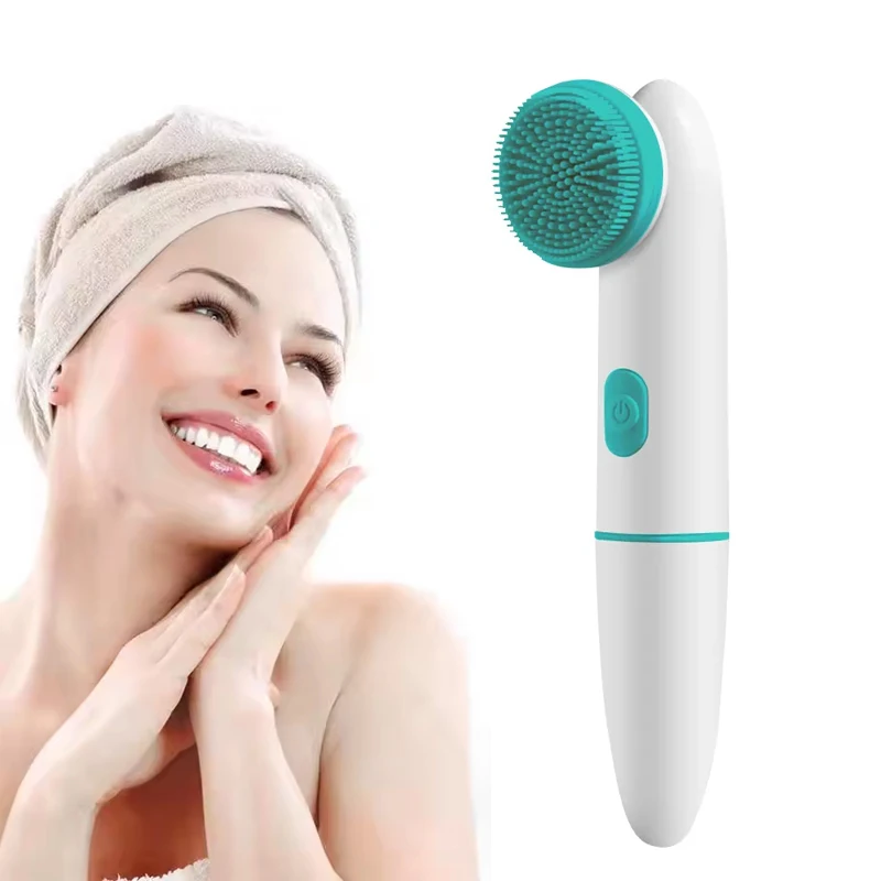 Exfoliator Facial Cleaning Brush 2 in 1 Face Brush Skin Cleaner Handle Wash Tool for Deep Pore Cleansing Facial Cleansing Brush