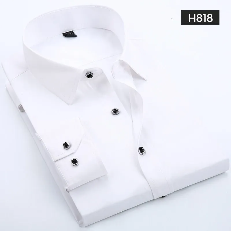

Spring Summer New Men's Long SVE Shirt Fashion Youth Slim Fit PU Leather One-Piece Velvet Autumn Thickened Long Sleeve Square...