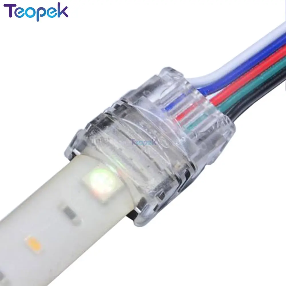 Strip To Wire LED  Connector 2pin 3pin 4pin 5pin 6pin Use Terminals Connection for Single Color RGB CCT RGBW Strip 5pcs