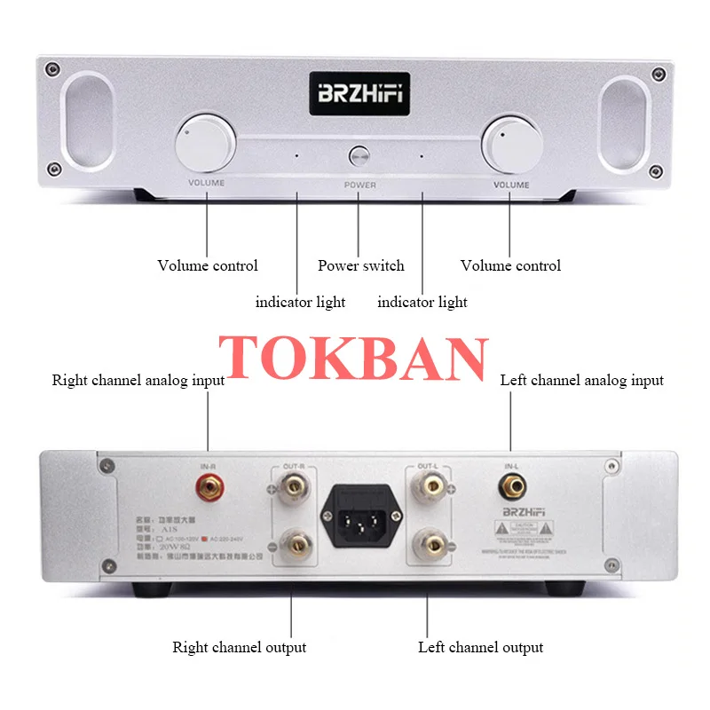 Tokban Reference Musical Fidelity A1 Class A Power Amplifier 20w*2 Sound Warm 2-channel HIFI Amplifier Audio