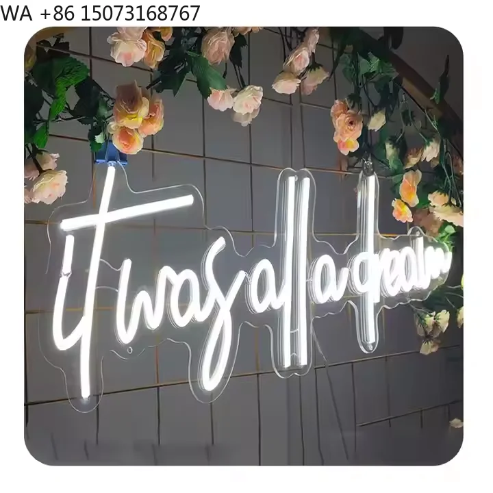 Free Custom Design Wholesale LED Wall Mounted Wedding Decoration Neon Sign IP65 Illuminated Letters for Advertising Lighting