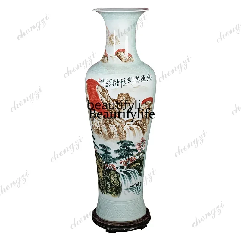 z1x11High-End Hand-Painted Ceramic Vase Living Room and Hotel Company Opened Floor Ornaments