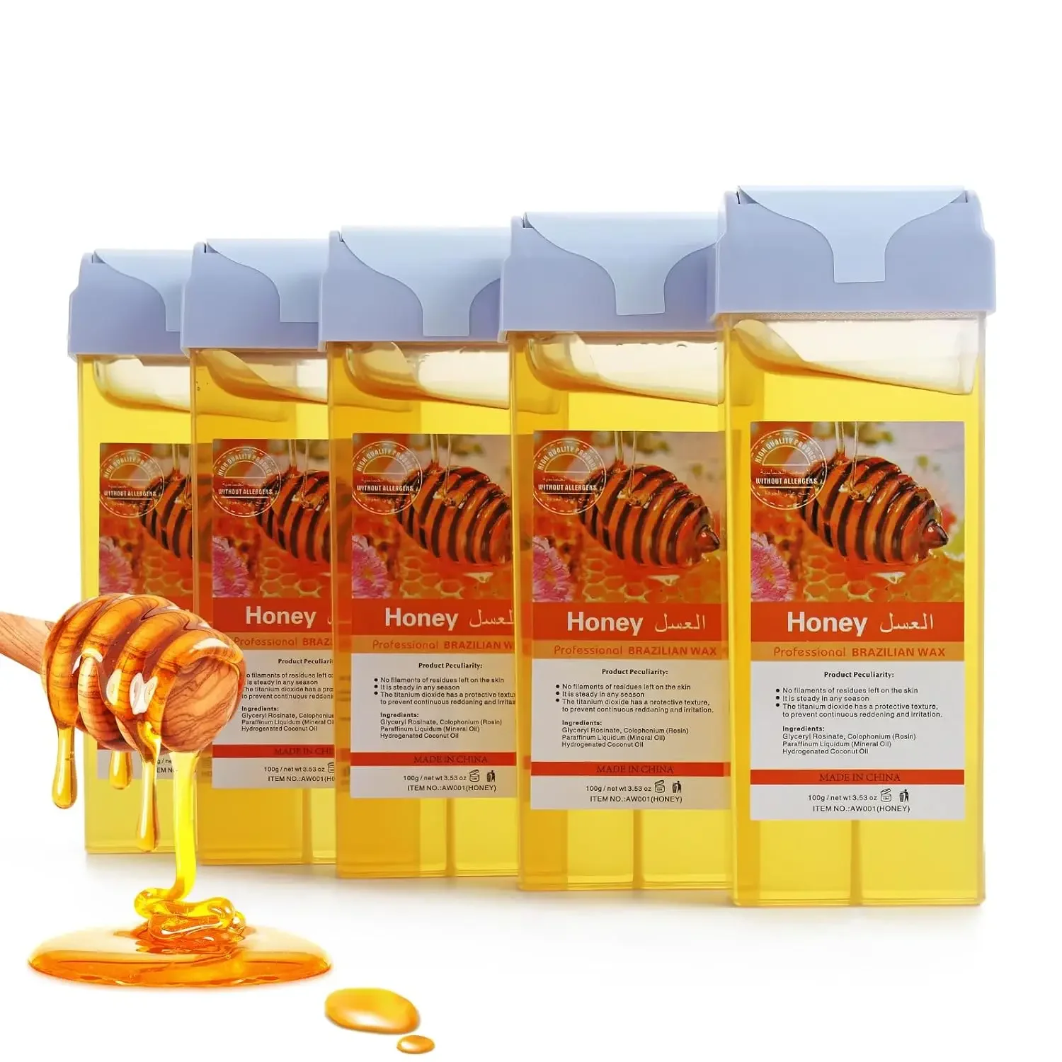 롤 온 왁스 알로에 로즈 왁스 롤러 리필 무통 제모 왁스 카트리지 비키니 바디 제모용 제모 왁스 워머