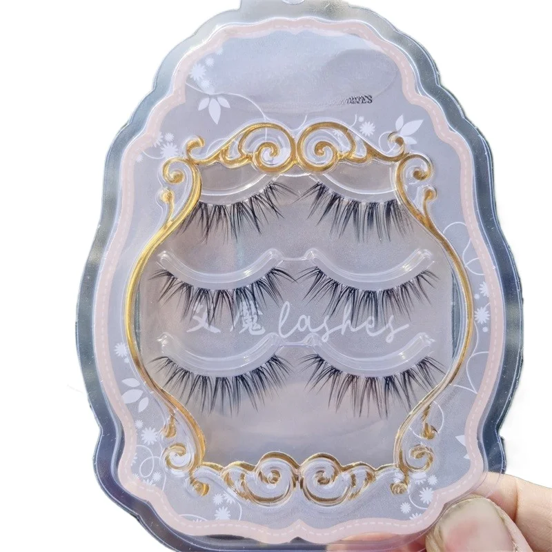 

~Single cluster natural thick false eyelashes cross Japanese Barbie eye makeup transparent stem fine stem sharpening air