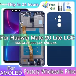 6.3'' AMOLED For Huawei Mate 20 Lite LCD Display Touch Screen Digitizer Replacement For Mate 20 lite LX1 LX2 Display With Frame