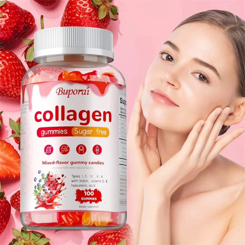 

Multi Collagen Gummies - Hair, Skin & Nails, Digestion & Joint Supplements, Antioxidant, Reduces Wrinkles