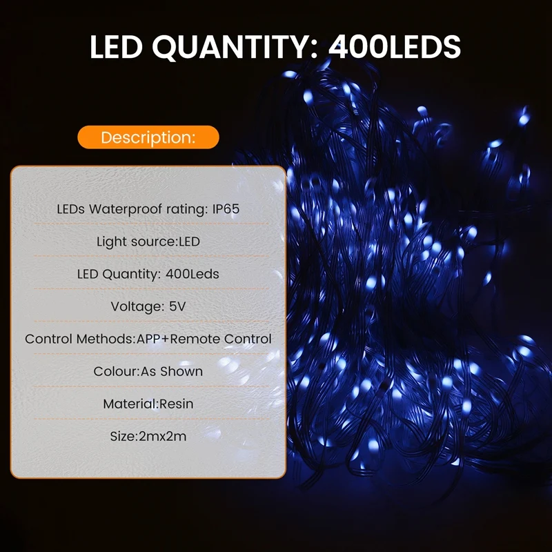 Smart Curtain Lights Bluetooth App Control RGB LED String  Waterproof Fairy Light USB DIY Display Room Decor