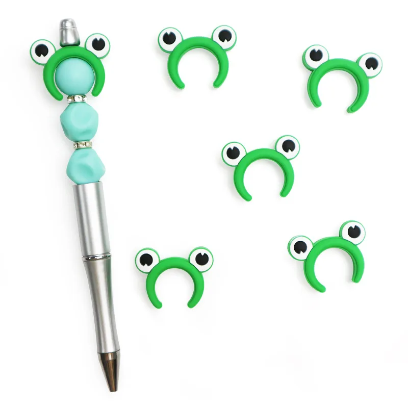 10pcs New frog semi-circular Focal Silicone Beads Food Grade Baby Chew Teether Toy DIY Nipple Chain Jewelry necklace Accessories