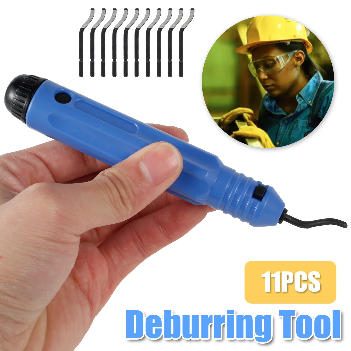 

Deburring Tool Kit Hand-held Deburring Cutter Edge Burr Remove Tool with 10pcs Replacement Blades for 3D Printing Resin Art Work