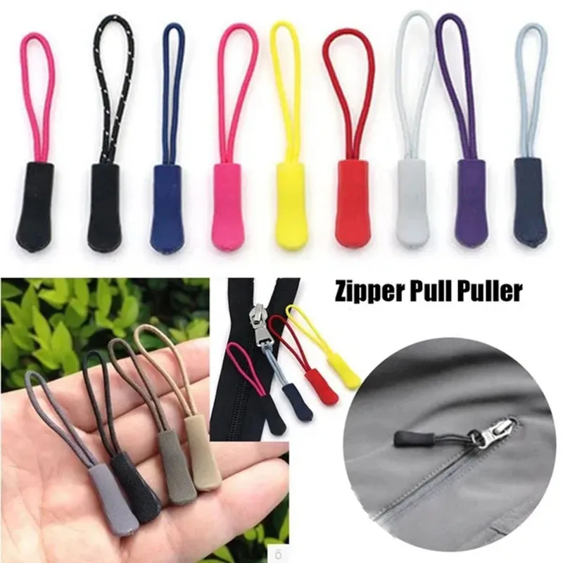 10 Pcs Colorful Zipper Pull Cord Zip Puller High-quality Replacement Ends Lock Zips Travel Bags Clip Buckle Sport Garment Parts