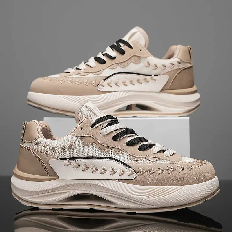 Height Increasing Low Men White Shoes Mining Climbing Shoes Man Hiking Boot Man Sneakers Sport Hospitality Cute Sabot