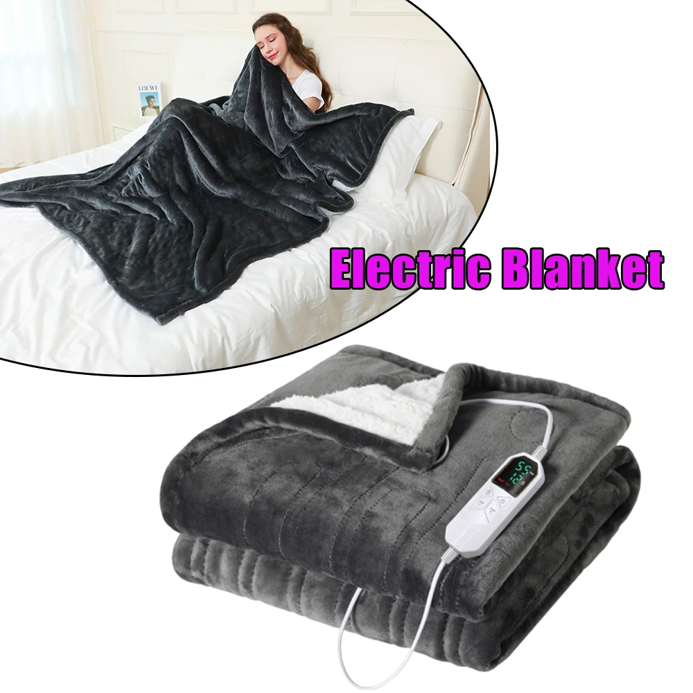 

80x140cm Heated Blanket Auto Shut Off Smart Thermostat Electric Throw Machine Washable For Single Bed Winter Home Heating