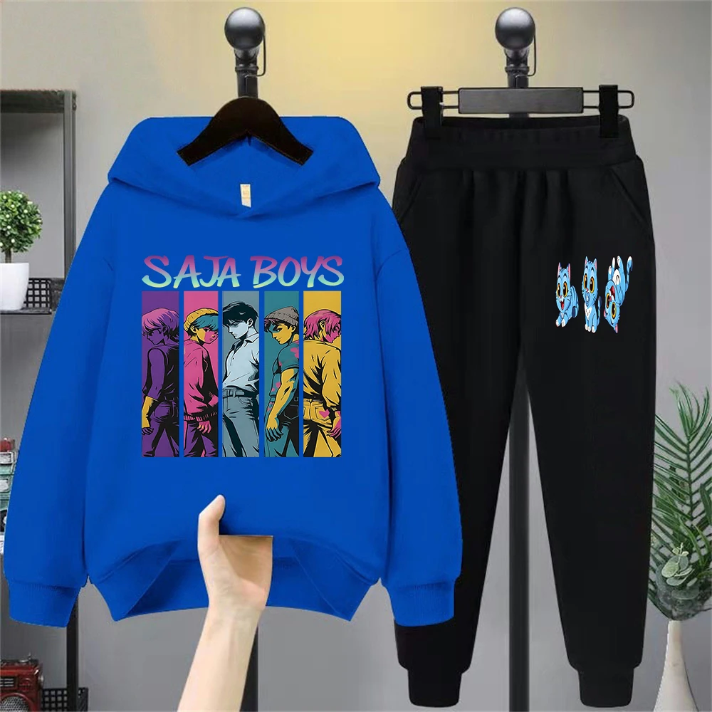 طقم سويت شيرت برسومات للأولاد من Saja - أنيمي - زي كاجوال مستوحى للأطفال، شخصية ملونة - بلوفر مطبوع