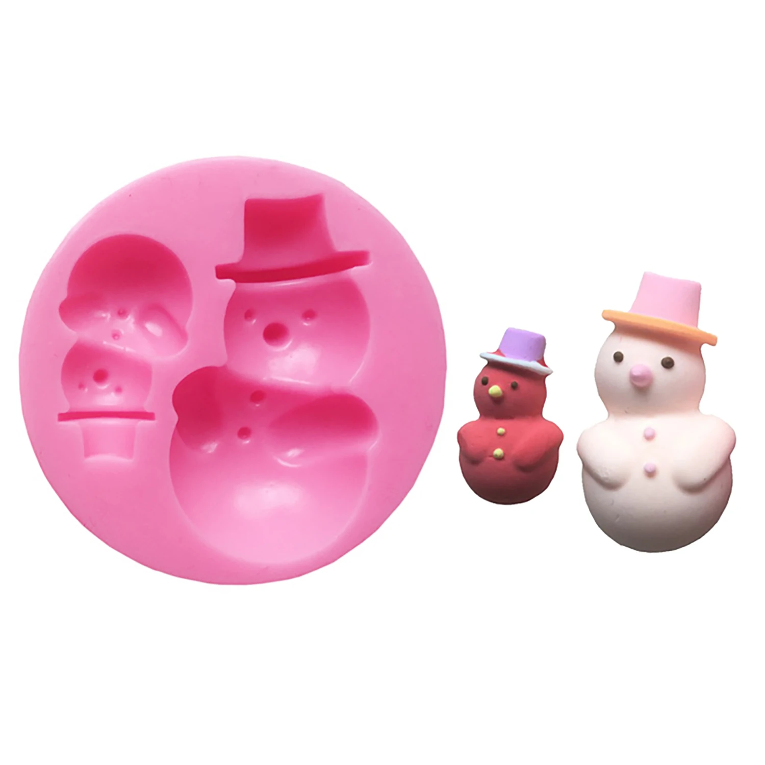 Food Grade Christmas Mini Snowman Silicone Mold for Chocolate Candy Gummy Sugar Craft Cake Decorating Clay Resin