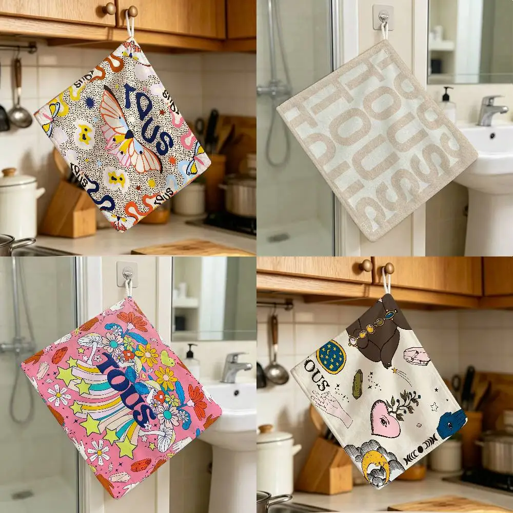 CRAFTED WITLOVE Hanging Style Hand Wiping Towel Polyester Cotton Anti-fade T-tous For Indoor Kitchen Living Room