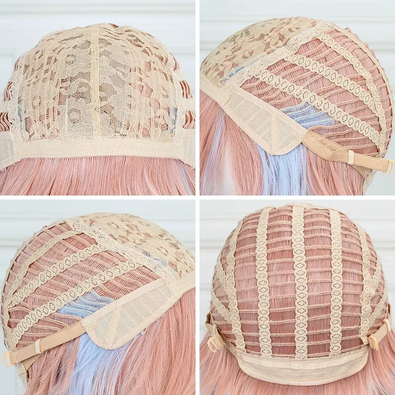 Juego Genshin Impact Kokomi Cosplay peluca larga rosa claro azul pelucas de pelo sintético resistentes al calor + gorro de peluca
