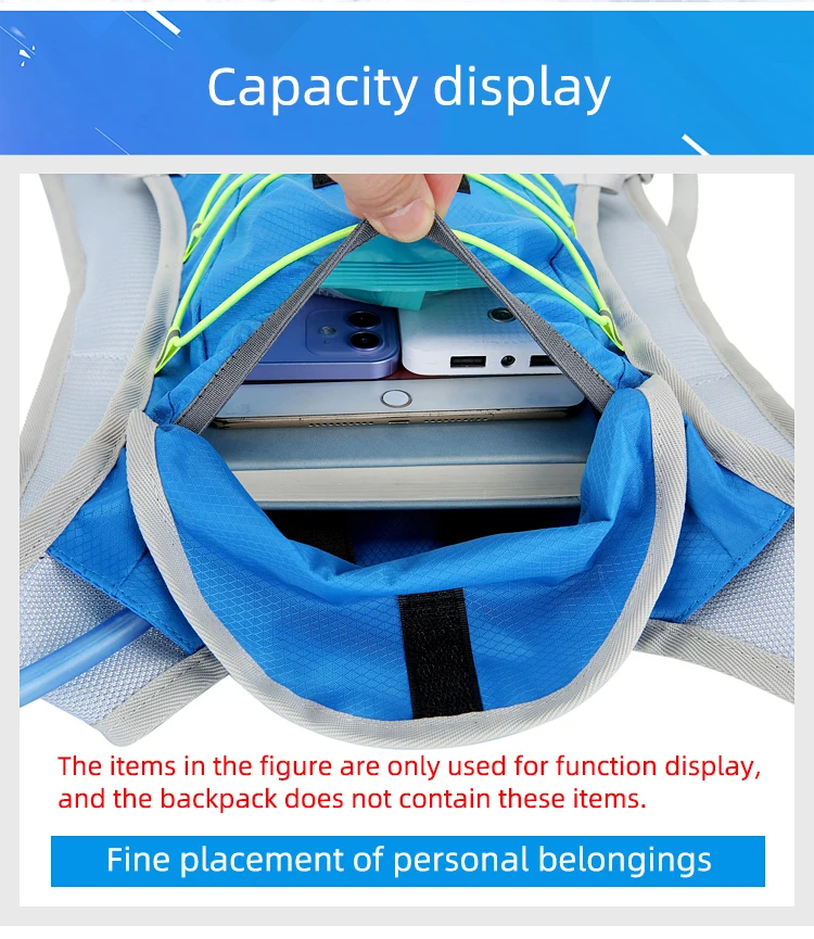 NEW Bike Radfahren Schließen Fitting Blase Rucksack Hydratation Tasche Lagerung Pack Marathon Laufen Jogging Knapsack Ultra Licht Wasserabweisendes Gewebe Triathlon Mini Rucksack – Detail 6