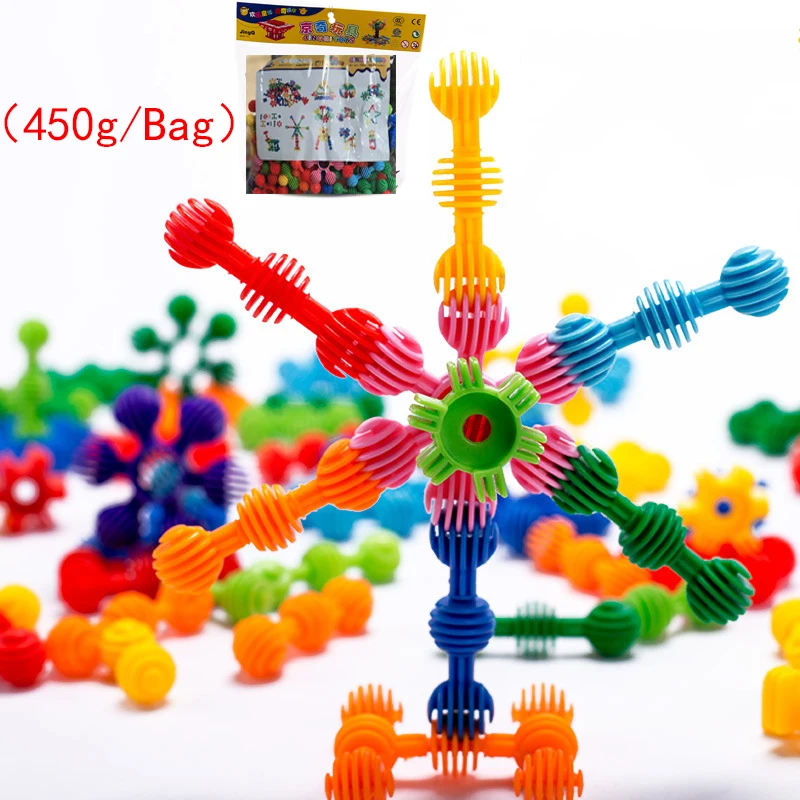 Plastic Toy Circle Gear Wheel Flower Pipe Sun Stick Animal Person Shape Puzzle Connect Game 3D Building Model Toy Boy Girl Gift