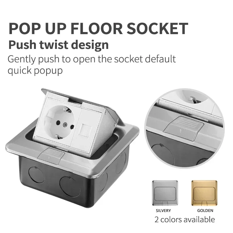 

Pop Up Floor Socket Hidden Type EU/FR/US/UK/Universal Power Outlet Stainless Steel Electrical Switches For Home Office Table