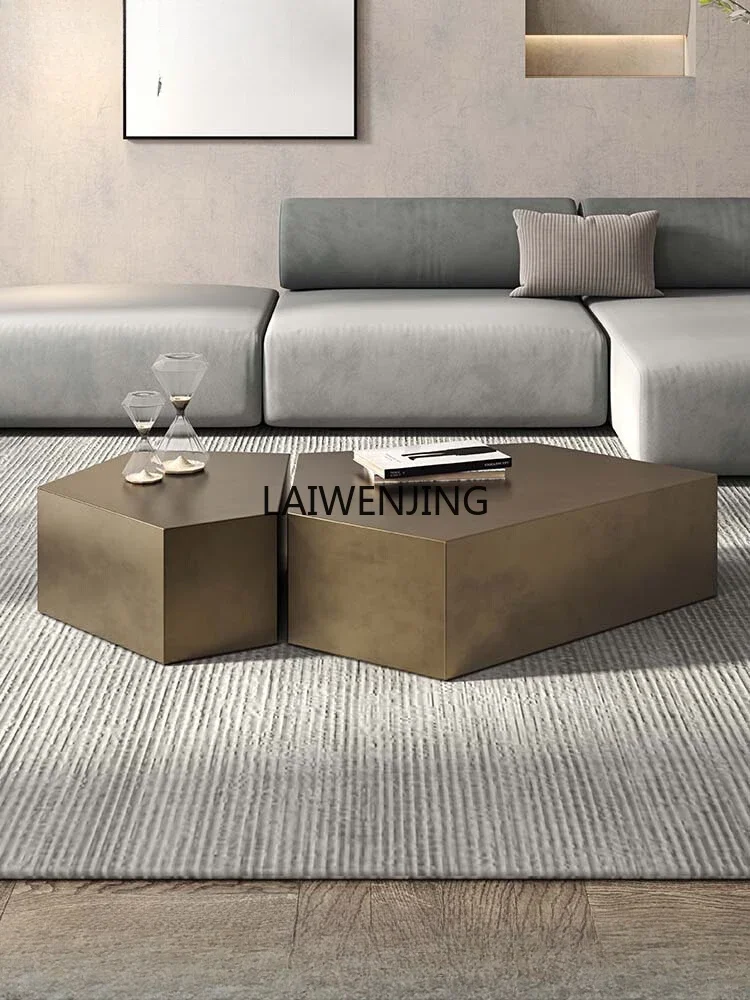 SGF light luxury bronze brushed coffee table stainless steel living room special-shaped coffee table