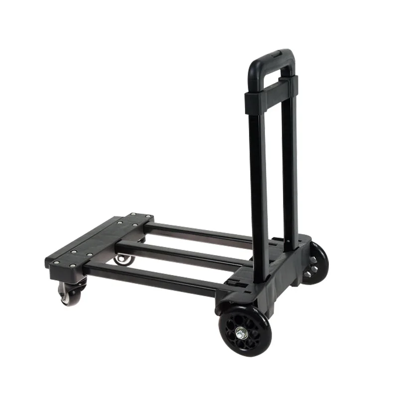 4 Wielen Mini Opvouwbare Karren Trolley Handtruck Aluminium Dolly Draagbare Karren Voor Thuiskantoor Winkelen Reizen