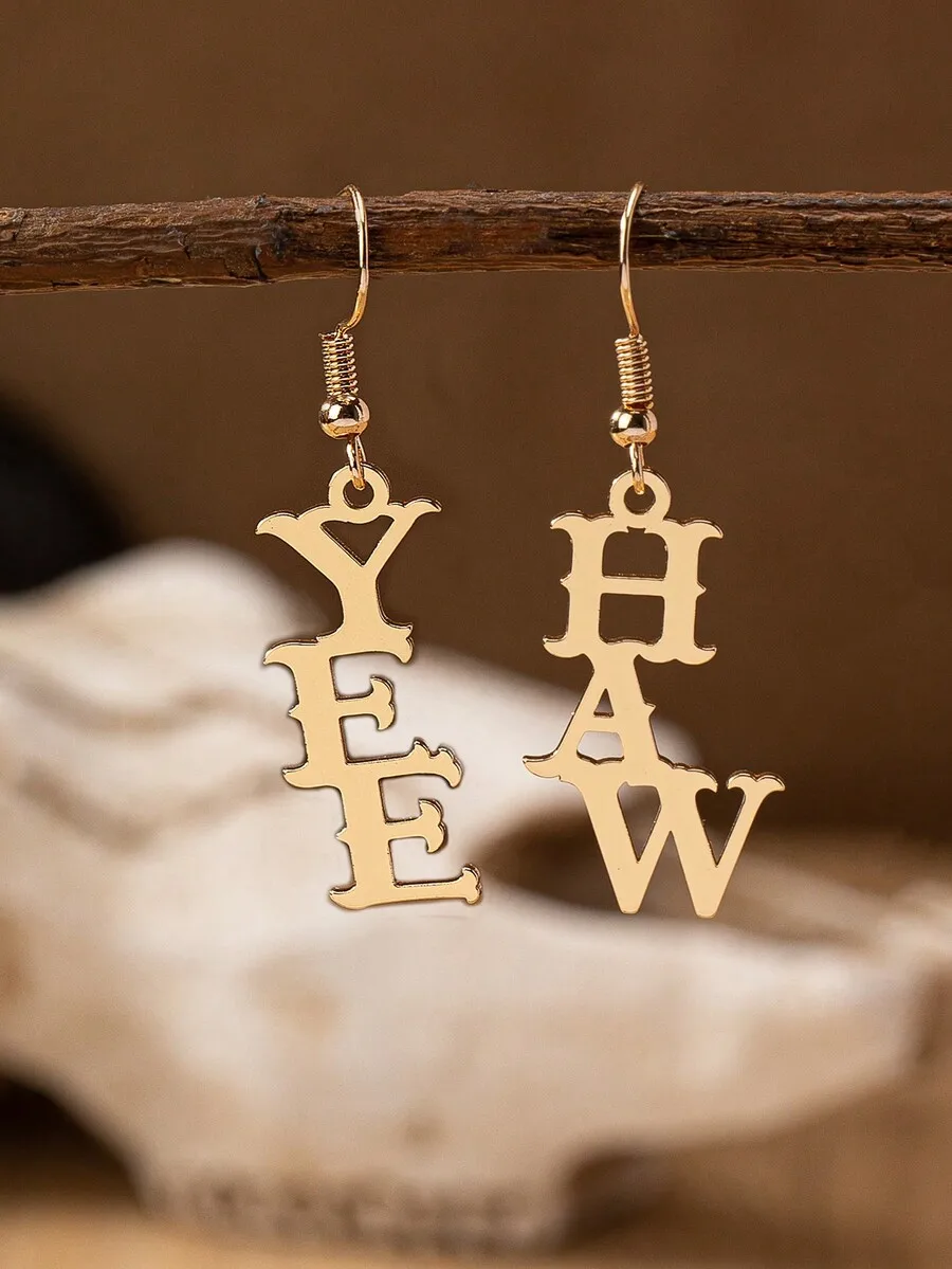 

Yeehaw Western Style Letter Dangle Earrings For Women