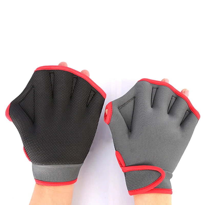 1 Pair Diving Gloves Snorkeling Swimming Neoprene Paddles Palm Webbed Scratch-Resistant Hand Guard