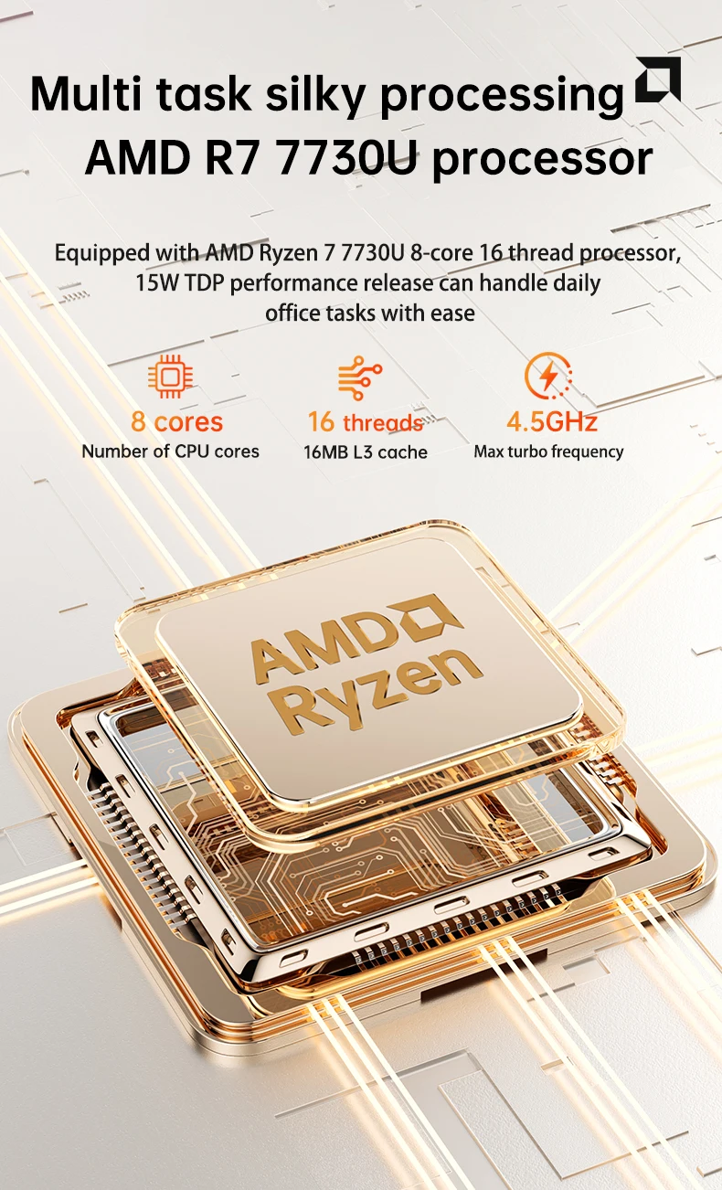 Topton Palm Gaming Mini PC AMD Ryzen 7 7730U 5825U 5800U R5 7530U 5600U Metal Nuc NVMe DDR4 Desktop Windows 11 Office Computer