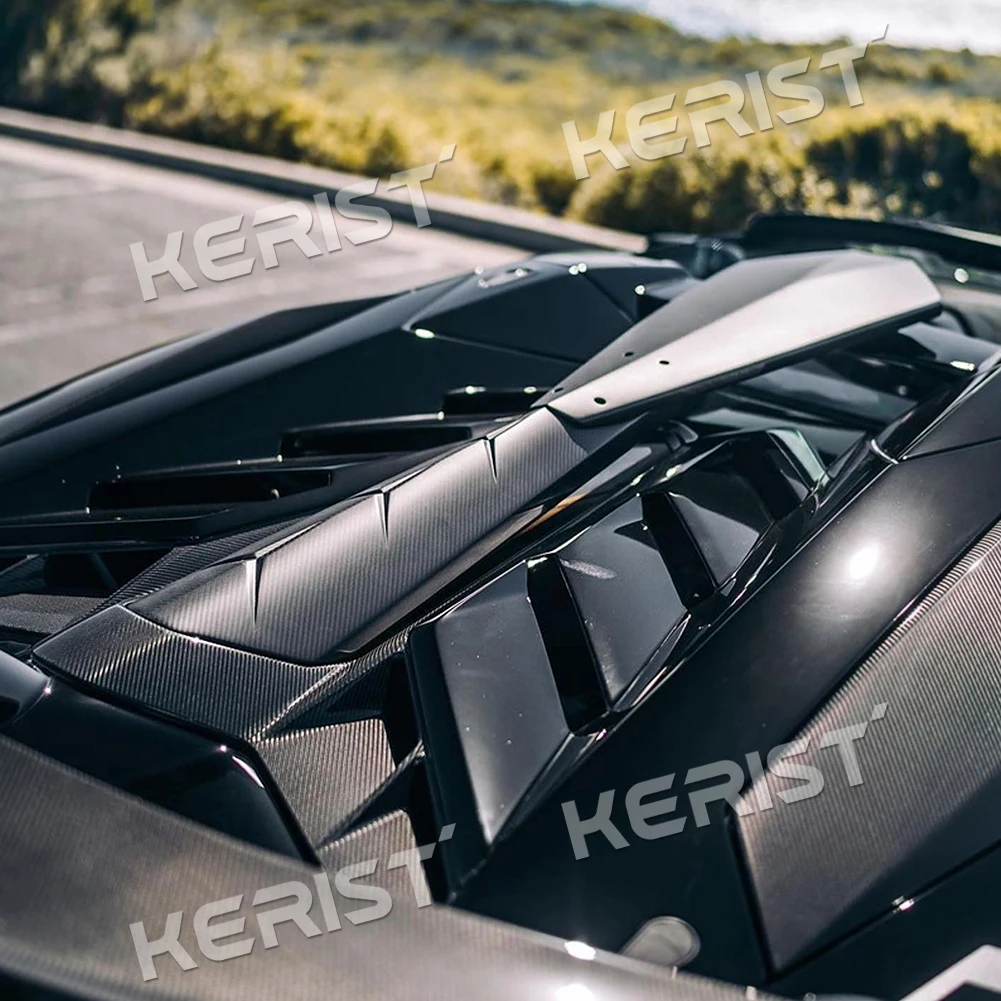 Dry Carbon Fiber Roof Scoop Kit Spoiler Top For Lamborghini Aventador SVJ Roadster 2020-up