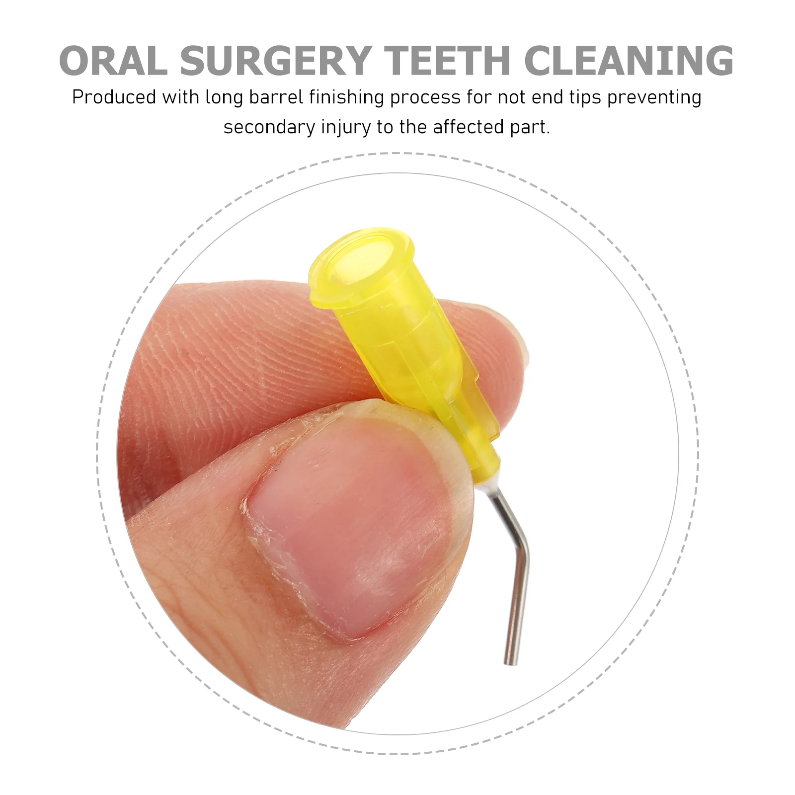 100 Uds. Agujas dentales dobladas de resina punta agujas compuestas dentales desechables (18G 12MM negro)