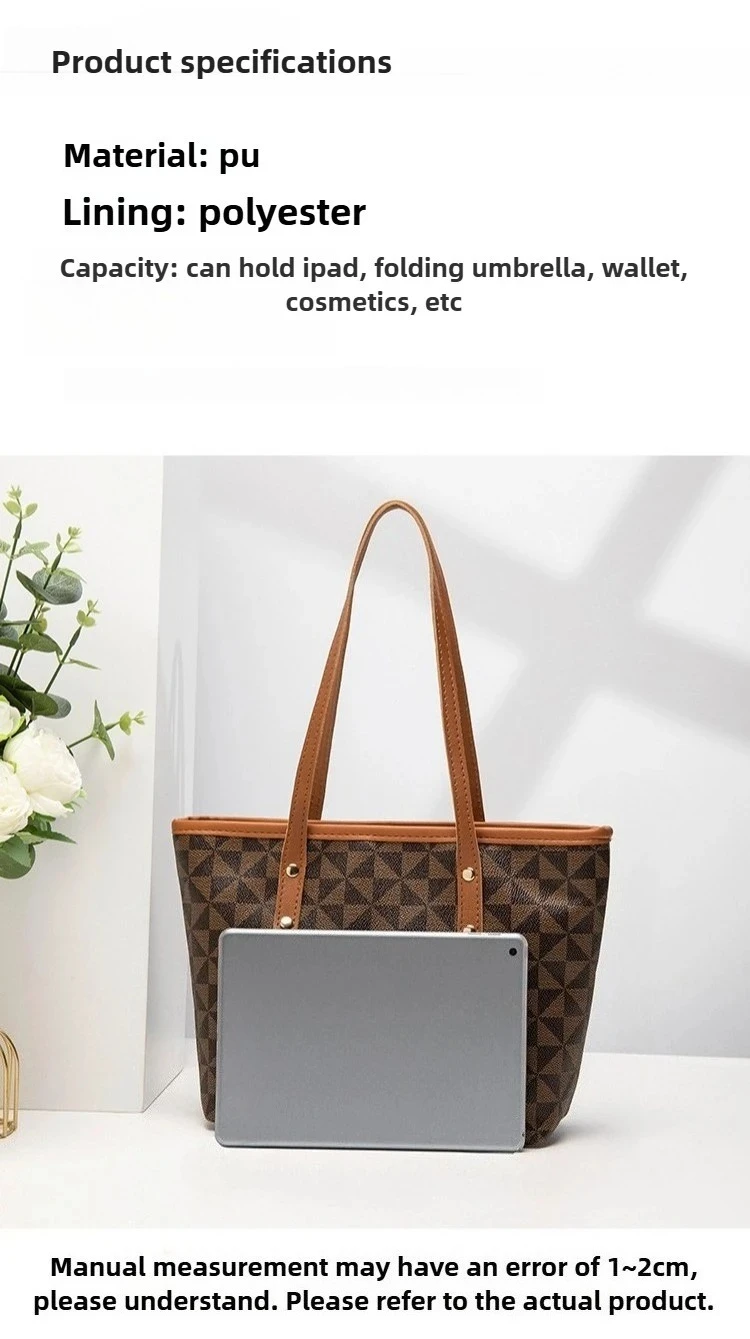 Große Kapazität Schultertasche Damen PU-Leder Handtasche für Pendeln und Freizeitnutzung Vielseitige Tragetasche – Detail 4